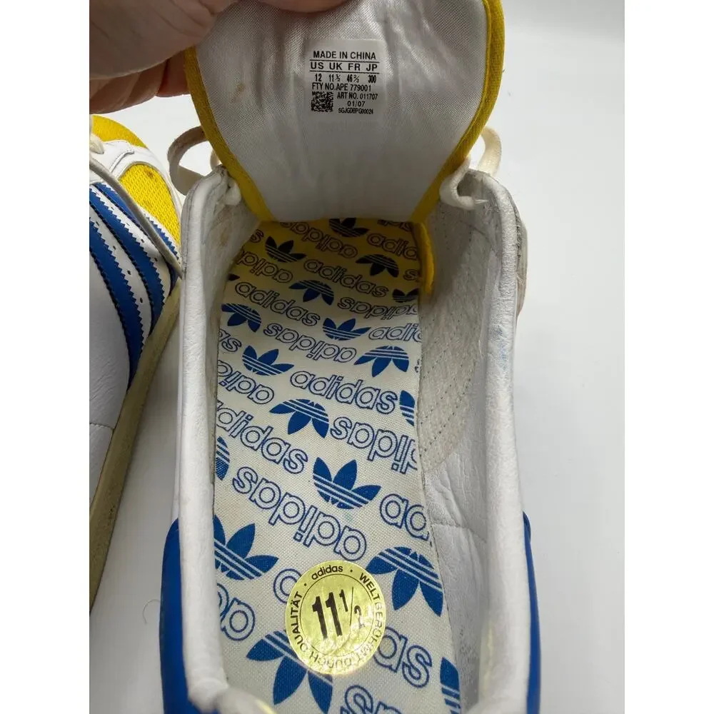 Adidas 011707 Spezial White Blue Yellow Mens Size 12 Pre-Owned No Box